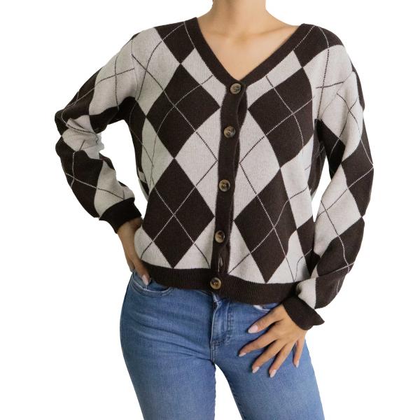 Cardigan fantasia scollo a V 